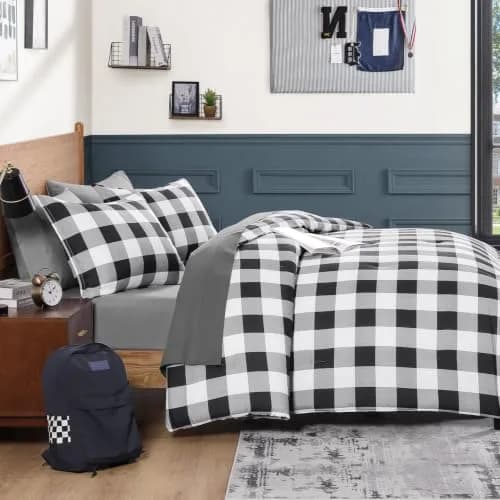 Andency Black and White Checkered Comforter Set King | Minimalist & Soft, All-Season (70-120 chars) thumbnail 3