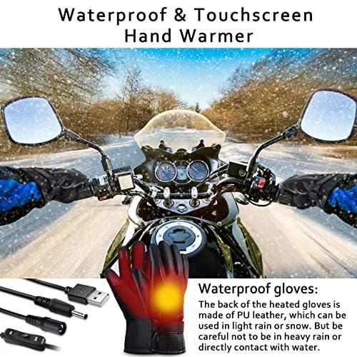 Syhood USB Heated Gloves Touchscreen Waterproof Winter Outdoor Black 25 cm (10 inches) | Heated for 5 Hours with 10000 mAh Power Bank thumbnail 6