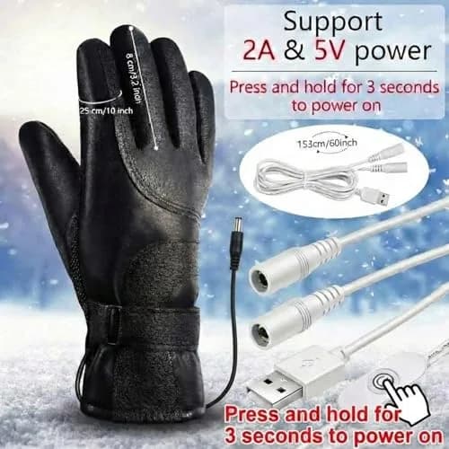 Syhood USB Heated Gloves Touchscreen Waterproof Winter Outdoor Black 25 cm (10 inches) | Heated for 5 Hours with 10000 mAh Power Bank thumbnail 3
