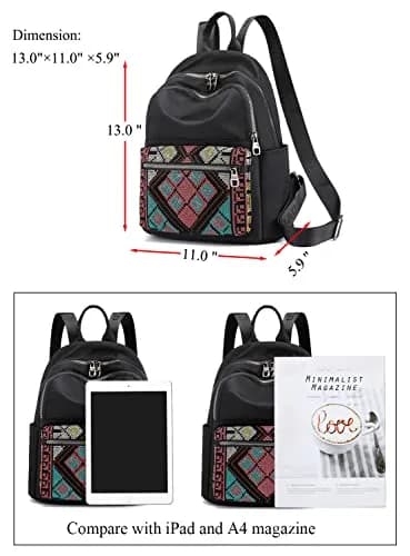 Collsants Small Nylon Backpack for Women Lightweight Mini Backpack Purse Travel Daypack (SH) | Water-Resistant & Compact thumbnail 4