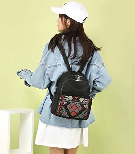 Collsants Small Nylon Backpack for Women Lightweight Mini Backpack Purse Travel Daypack (SH) | Water-Resistant & Compact thumbnail 7