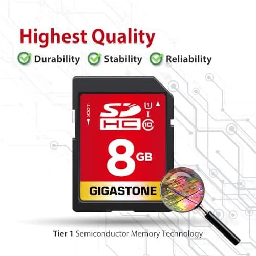 Gigastone 8GB SDHC Memory Card 2-Pack (16GB Total) | UHS-I U1 Class 10 Speed Up to 80MB/s thumbnail 7
