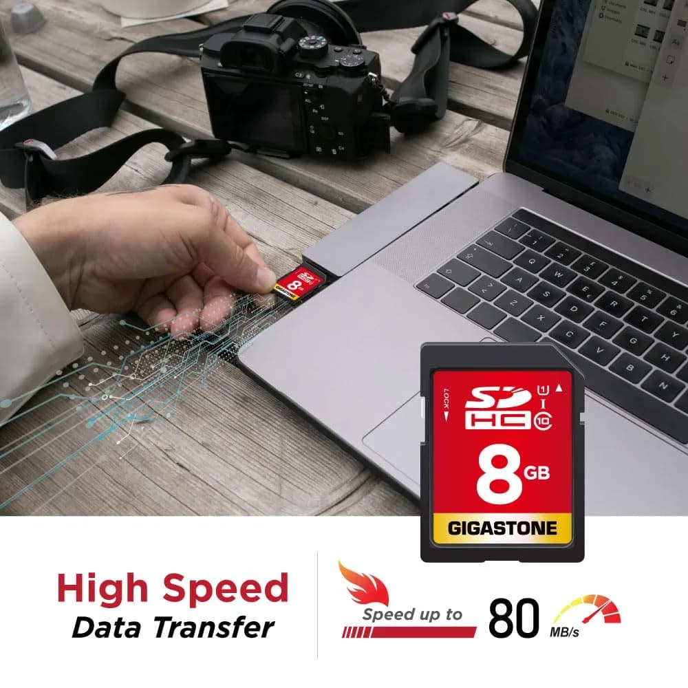 Gigastone 8GB SDHC Memory Card 2-Pack (16GB Total) | UHS-I U1 Class 10 Speed Up to 80MB/s - view 3