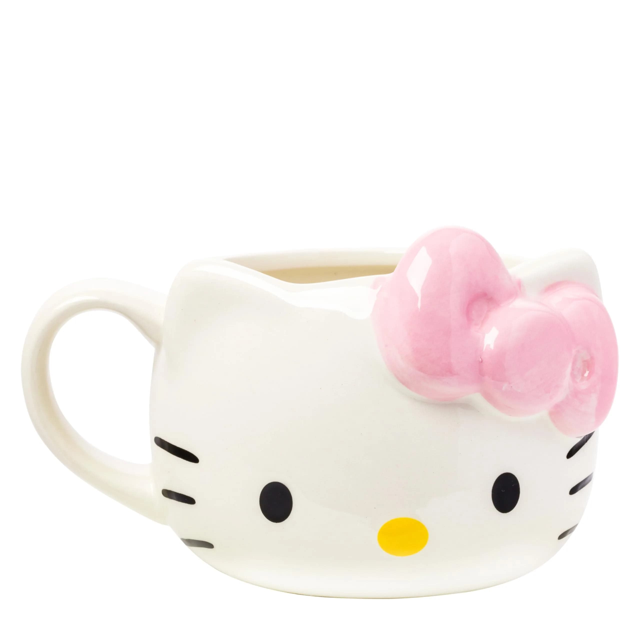 Silver Buffalo Sanrio Hello Kitty Pink Bow 20oz Mug | 3D Sculpted Ceramic, BPA-Free, Hand Wash Only