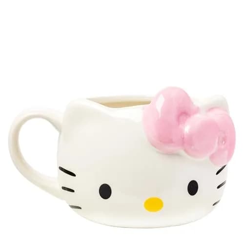 Silver Buffalo Sanrio Hello Kitty Pink Bow 20oz Mug | 3D Sculpted Ceramic, BPA-Free, Hand Wash Only thumbnail 1