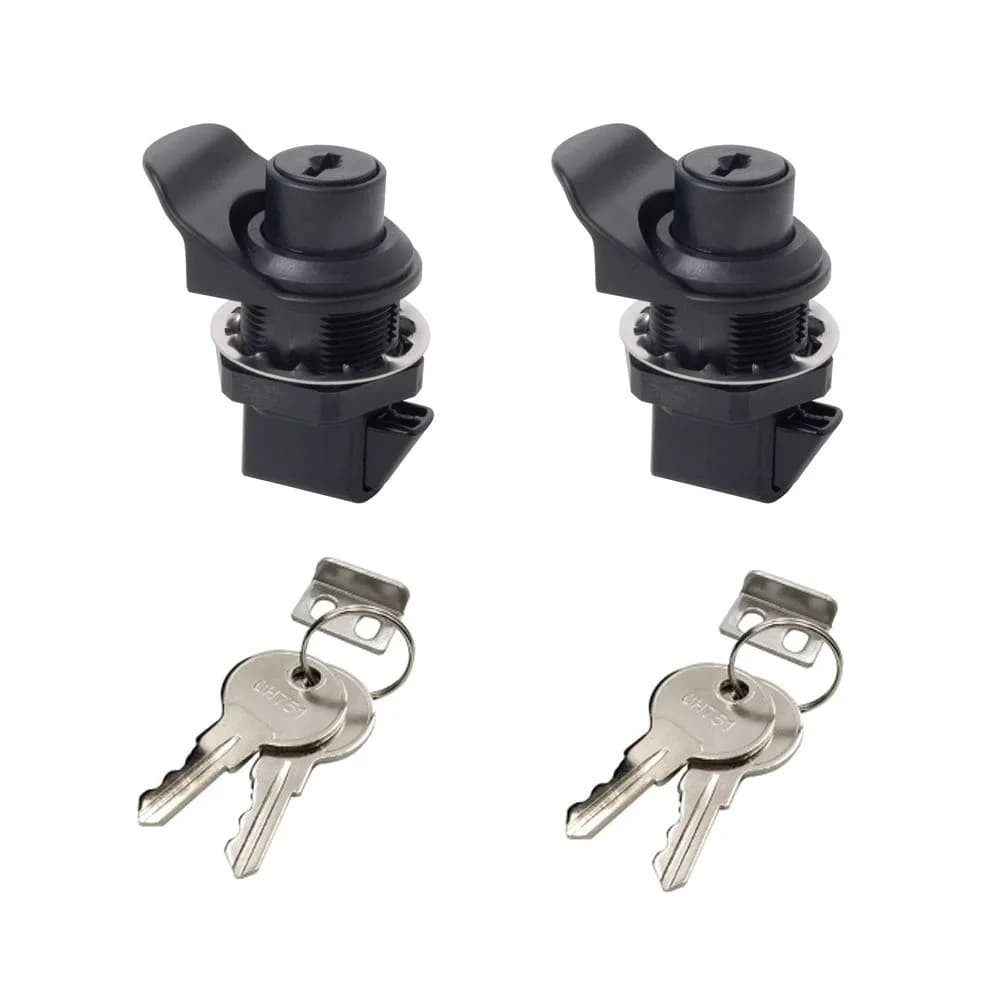 HOWDIA 2Pcs Push Button Lock Glove Box Latch Replacement | Corrosion-Resistant, Easy Install, Versatile for Marine & Vehicle Use — Black