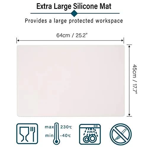 Gartful Extra Large Silicone Craft Mat 64cm x 45cm (25.2 x 17.7 inches) | Heat Resistant Nonstick Countertop Protector thumbnail 2