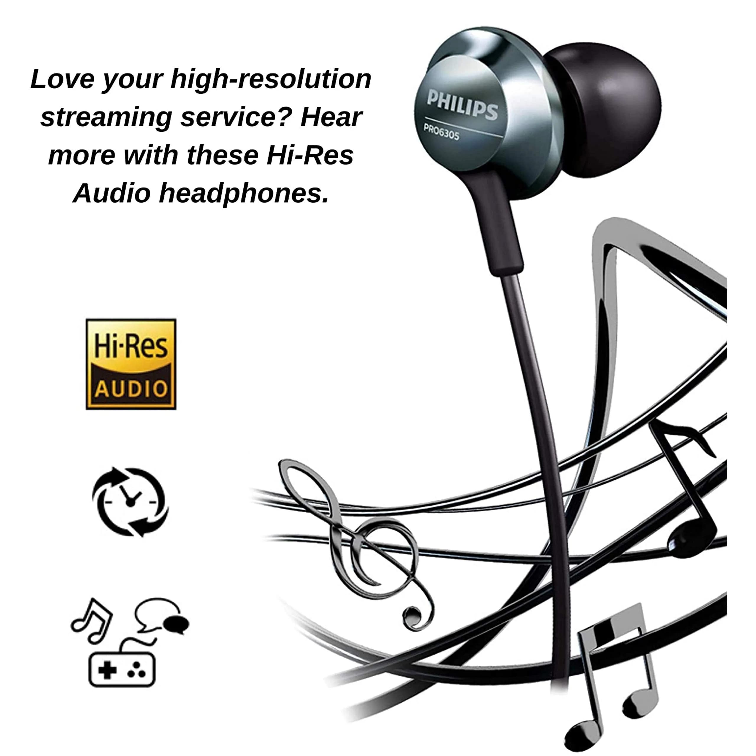 Philips Wired Earbuds with Microphone | Hi-Res Audio, Comfortable Fit, Clear Sound - view 2