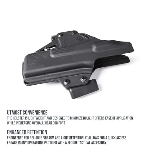 Raven Concealment Systems Perun Gun Holster Compatible with Sig Sauer P320C, X Carry, and M18 | Open Carry OWB Strongside | Black Finish thumbnail 4