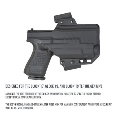 Raven Concealment Systems Perun Gun Holster for Glock 17/19 | Open Carry OWB | Black Finish | PXG9TLR1HLM/5 thumbnail 4