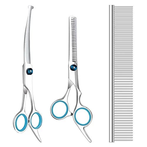 Maxshop Dog Grooming Scissors Set of 3 | Professional Pet Trimmer Kit with Safety Round Tips thumbnail 1