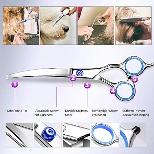 Maxshop Dog Grooming Scissors Set of 3 | Professional Pet Trimmer Kit with Safety Round Tips thumbnail 4