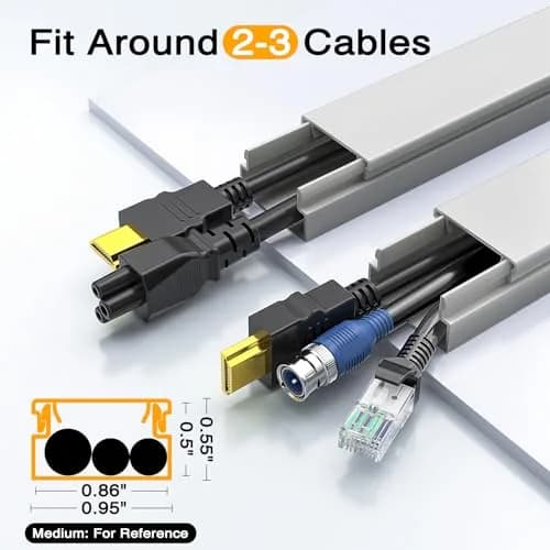Delamu Grey Cord Hider, 157in Wall Cable Raceway for 2-3 Wires | Flammability Safe, Easy Install thumbnail 4
