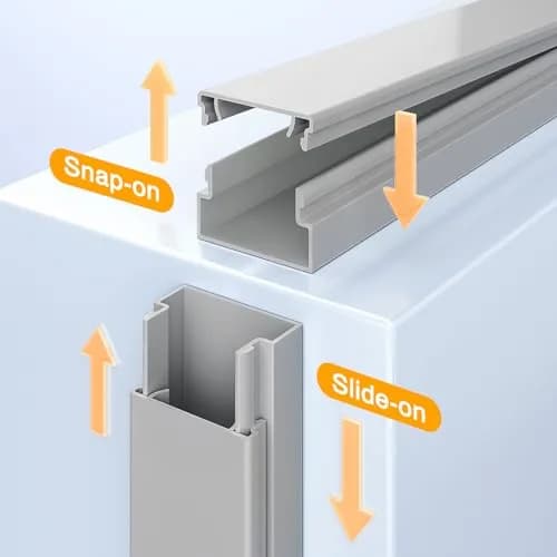 Delamu Grey Cord Hider, 157in Wall Cable Raceway for 2-3 Wires | Flammability Safe, Easy Install thumbnail 3