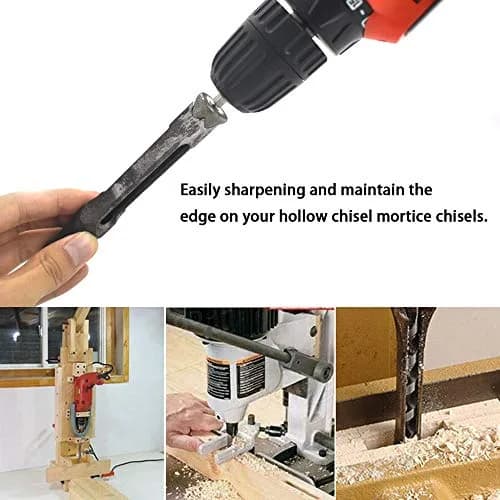 scottchen PRO Woodworking Square Hole Drill Bit Sharpener 3/4" x 7/8" | Up to 1/2" Bit, Grit #220/600, Durable Steel thumbnail 5