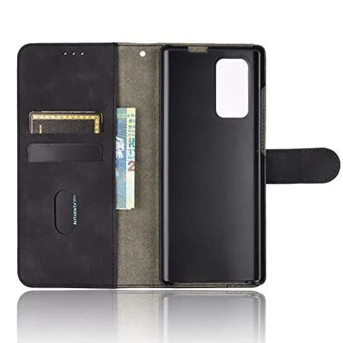 DAMONDY Black Flip Wallet Case for LG Wing 5G (1 Unit) | Genuine PU Leather with Card Slots & Kickstand thumbnail 4
