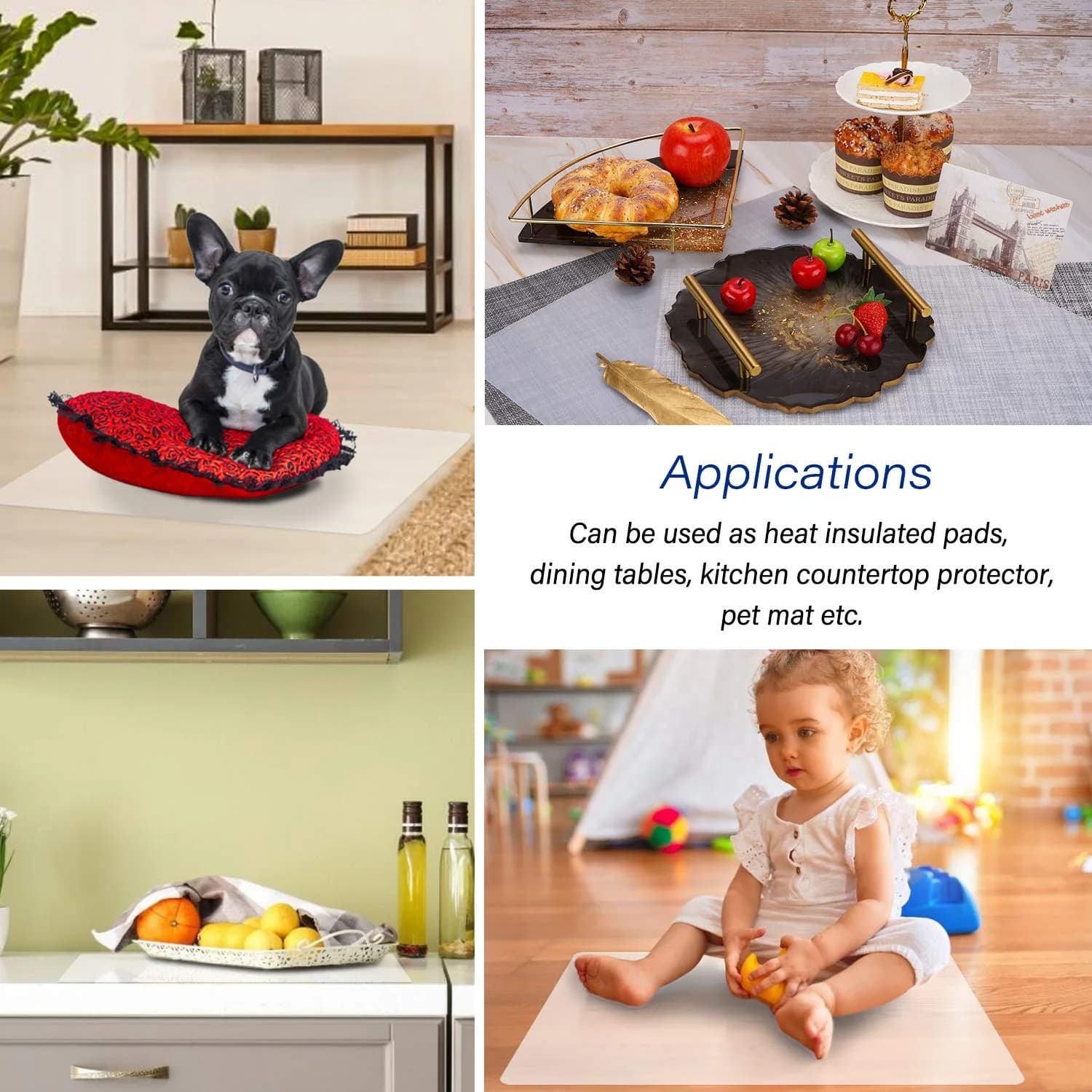 Gartful Extra Large Transparent Silicone Mat 64x45cm (25.2x17.7 inches) | Protects Surfaces from Crafts, Heat & Spills - view 6