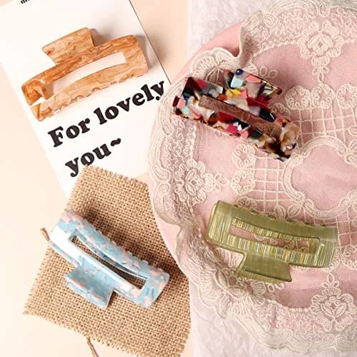 Magicsky Hair Claw Clips for Women Thick & Thin Hair | Elegant 4-Pack, Acrylic & Alloy, 3.4 x 0.9 x 1.6 inches thumbnail 2