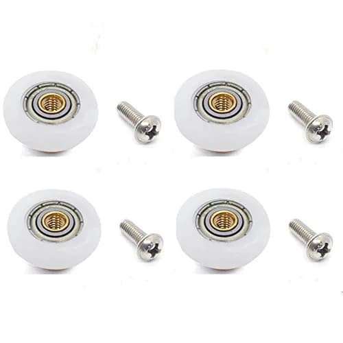 XUKEKOY Shower Door Rollers 19mm x 5mm | Set of 4 Replacement Wheels with Screws thumbnail 1