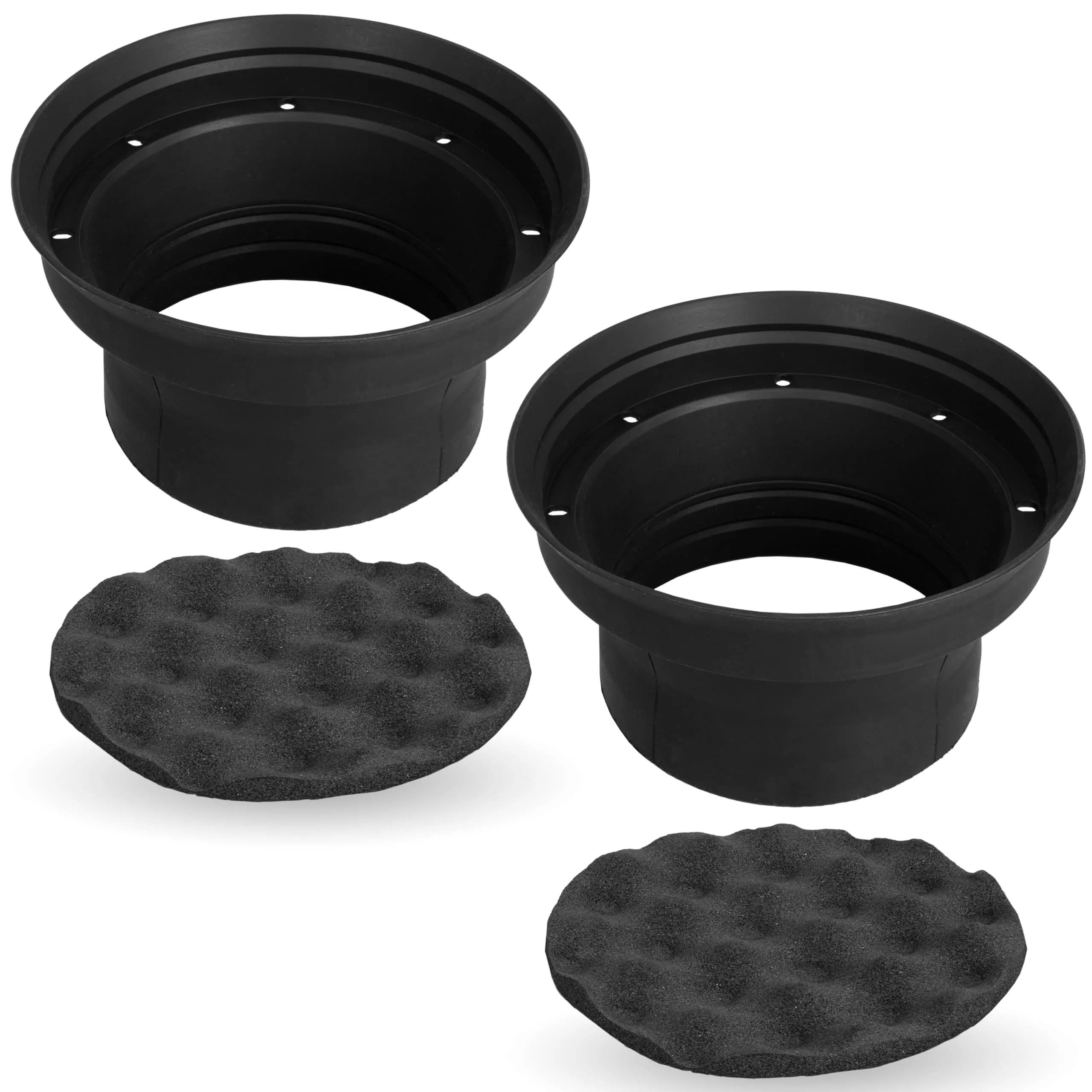 NVX XBAF525 2 Piece Silicone Rubber Speaker Baffles | Waterproof, Universal Fit, Easy Install (70-120 chars) — 5.25" (Pair)