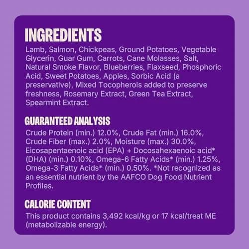 Wellness Soft Puppy Bites Dog Training Treats Lamb & Salmon Recipe 227 g (8 oz) | Grain-Free DHA for Brain Development thumbnail 7