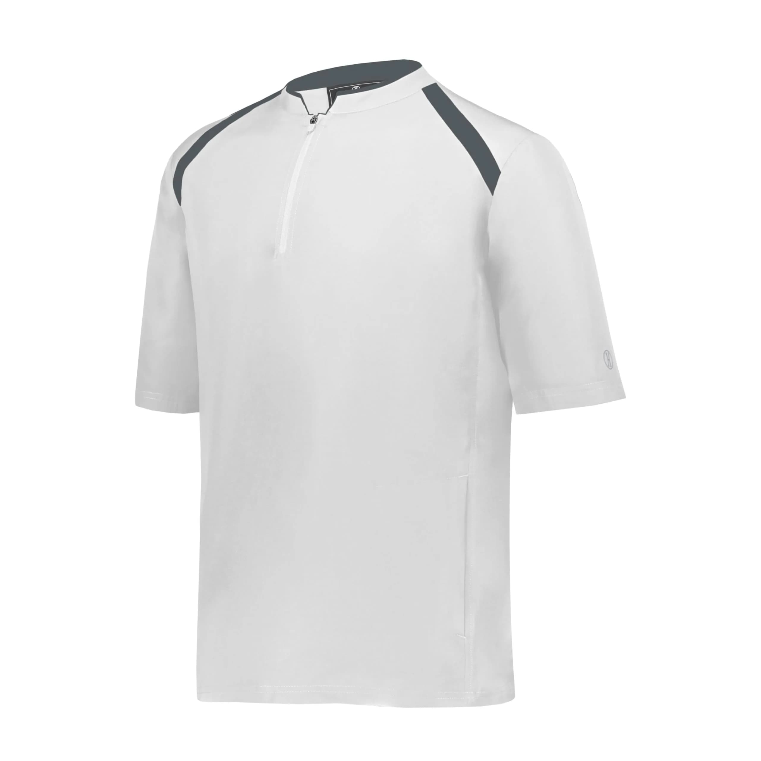 Holloway Mens Clubhouse Short Sleeve Pullover Cage Jacket, Navy/White 4XL | Ultimate Athletic Performance Wear for Maximum Mobility — White/Graphite / XX-Large