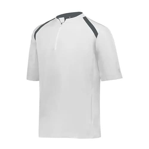 Holloway Mens Clubhouse Short Sleeve Pullover Cage Jacket, White/Graphite 2XL | Ultimate Athletic Performance Wear for Maximum Mobility thumbnail 1