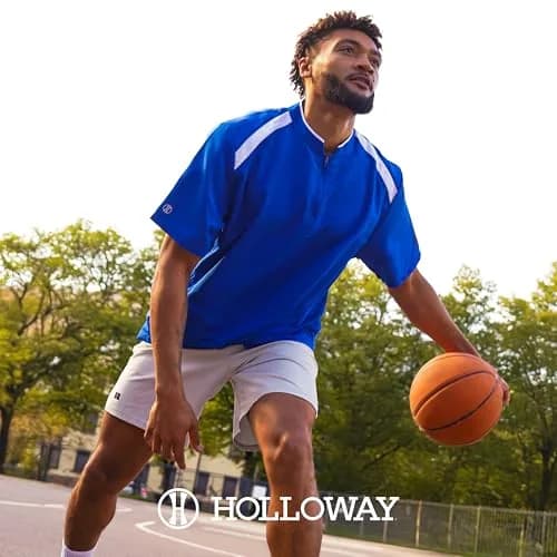 Holloway Mens Clubhouse Short Sleeve Pullover Cage Jacket, White/Graphite 2XL | Ultimate Athletic Performance Wear for Maximum Mobility thumbnail 2