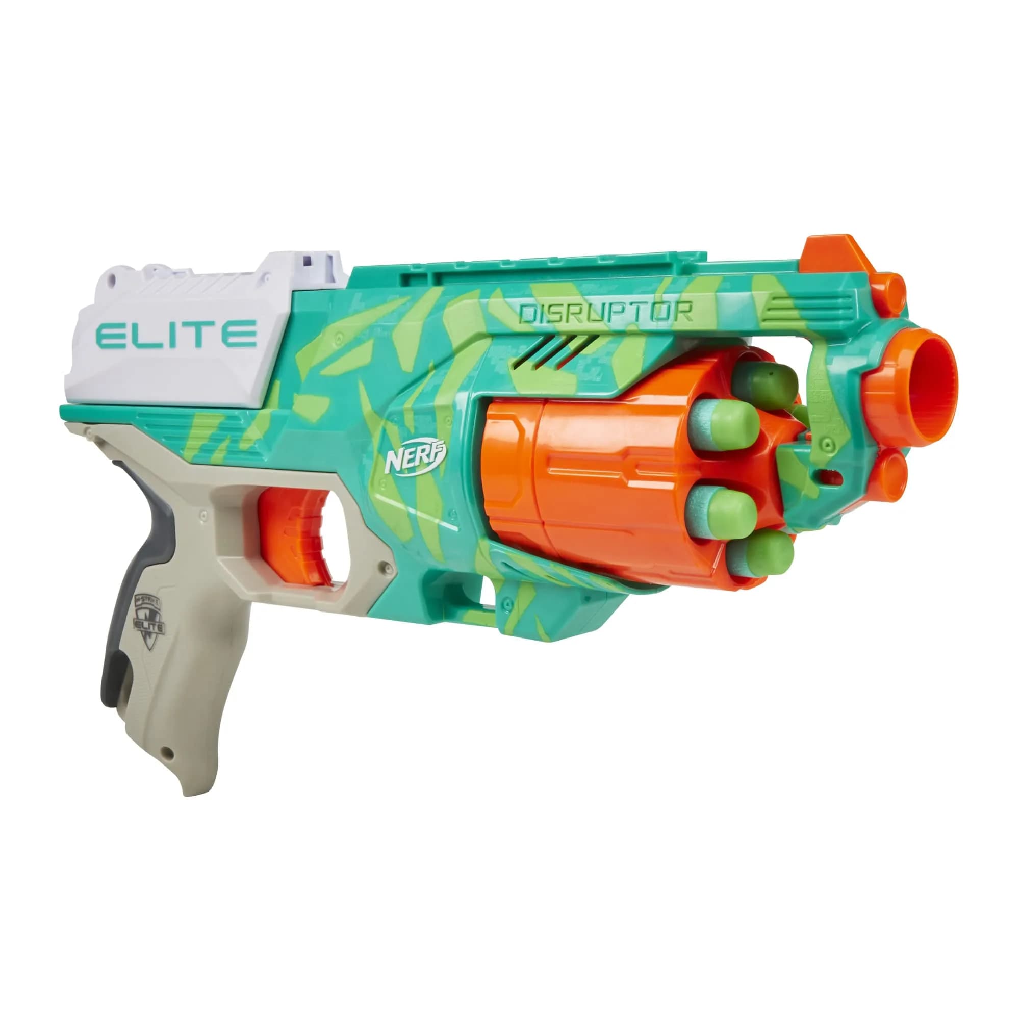Nerf Elite Disruptor Blaster Dynamic Green 6-Dart Rotating Drum | Slam Fire Action