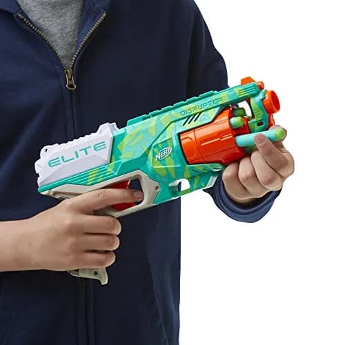 Nerf Elite Disruptor Blaster Dynamic Green 6-Dart Rotating Drum | Slam Fire Action thumbnail 3