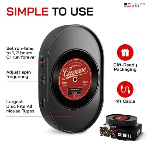 TECH8 USA Mega Disc Mouse Mover Jiggler with Timer, Undetectable USB Device | Keeps Computer Active thumbnail 4