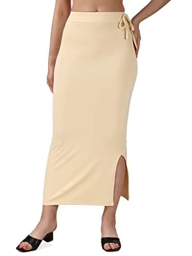 Mehrang Slimfit Saree Shapewear Skirt Beige Medium | Fish Cut Mermaid Fit with Side Slit for Easy Movement thumbnail 1