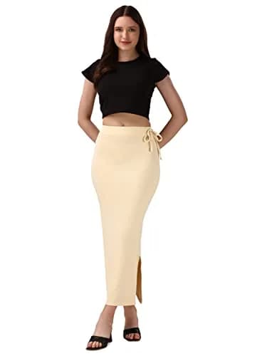 Mehrang Slimfit Saree Shapewear Skirt Beige Medium | Fish Cut Mermaid Fit with Side Slit for Easy Movement thumbnail 6