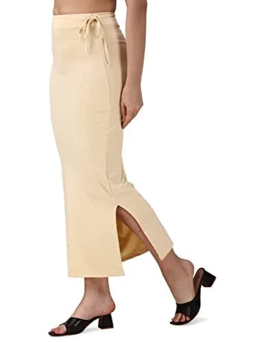 Mehrang Slimfit Saree Shapewear Skirt Beige Medium | Fish Cut Mermaid Fit with Side Slit for Easy Movement thumbnail 2
