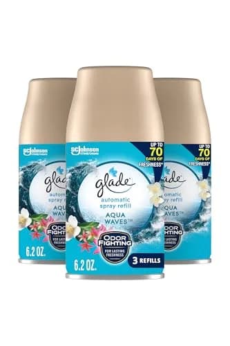 Glade Automatic Spray Air Freshener Refill, Aqua Waves, 3 Count | 18.6 fl oz (555 ml) | Timed Fragrance Release thumbnail 1