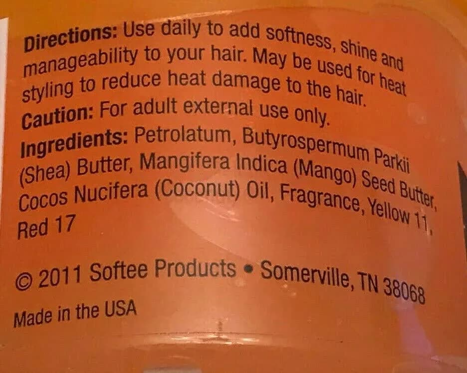 Softee Mango Butter Hair Dressing Cream 177ml (6 oz) Pack of 2 | Hydrates Scalp & Minimizes Breakage - view 3