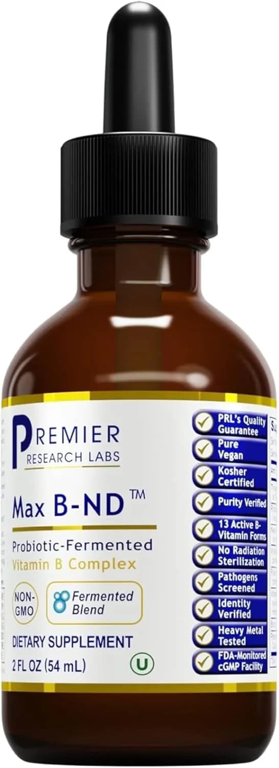 Premier Research Labs Max B-ND Liquid Vitamin 2 fl oz | Supports Liver, Brain & Energy