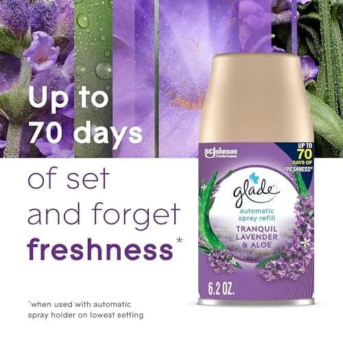 Glade Automatic Spray Air Freshener Refill, Tranquil Lavender & Aloe, 6.2 Fl Oz (184ml) Each (3 Count) | Timed Fragrance Release for Home & Office thumbnail 6