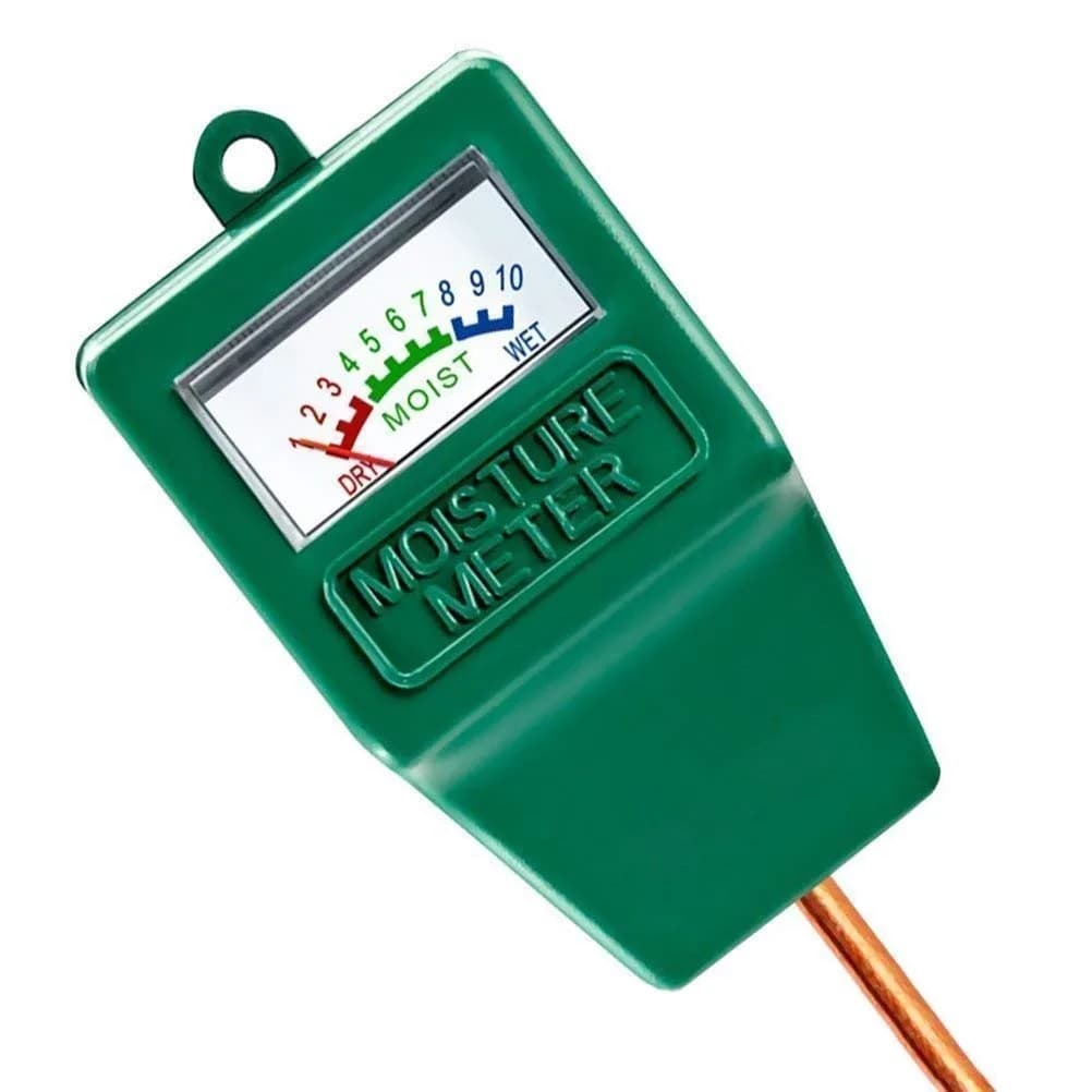 Hathdia Soil Moisture Meter Black | 7.6 inch Probe for Potted Plants, Garden, Farm, Lawn — Green