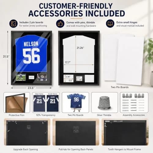 Snail Jersey Display Case 32"x24" | Elegant Wall Mount for Sports Memorabilia with UV & Dust Protection thumbnail 5