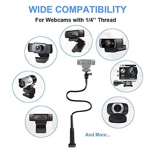 JCWINY 30 Inch Webcam Stand Camera Mount | Flexible Gooseneck Desk Clamp for Logitech Webcams 4K Brio thumbnail 5