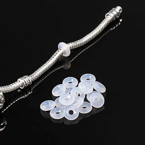 Zonon Clear Silicone Rubber Stopper Rings 6mm Outer Diameter (300 Pcs) | Secure Jewelry Spacers for DIY Crafts thumbnail 3