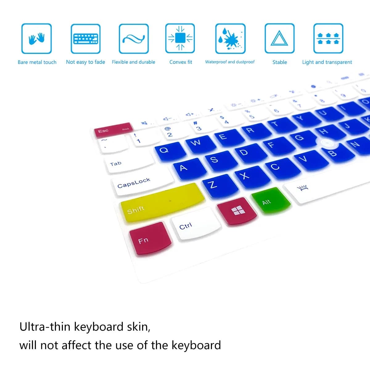 i-Tensodo 2Pcs Keyboard Cover for Lenovo ThinkPad X13 L13, X380 X390 X395 Yoga, X230S X240 X240S X250 X260 X270 X280 13.3" Laptop | US Layout Silicone Skin - view 5