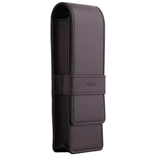 DiLoro Leather Triple Pen Case Brown | Full Grain Leather Pencil Holder for 3 Pens & Pencils thumbnail 4