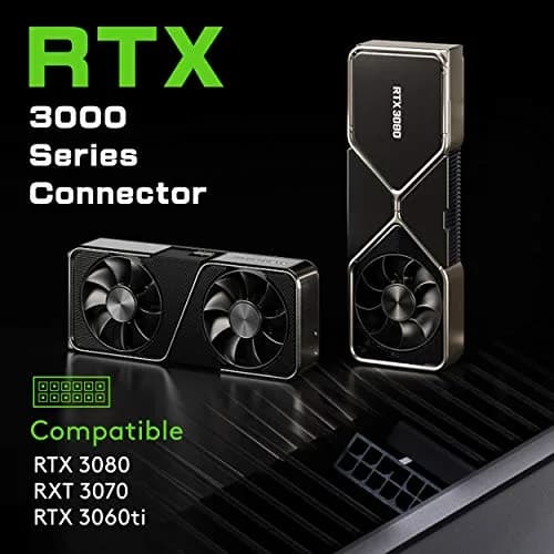 EZDIY-FAB RTX 3000 Series 12 Pin to Dual 8 Pin PCIe Sleeved Extension Cable 300mm | Black thumbnail 4