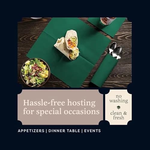 BloominGoods Linen-Feel Cocktail Napkins Dark Blue 12.7cm (5" x 5") | 200 Pack Soft & Absorbent thumbnail 2