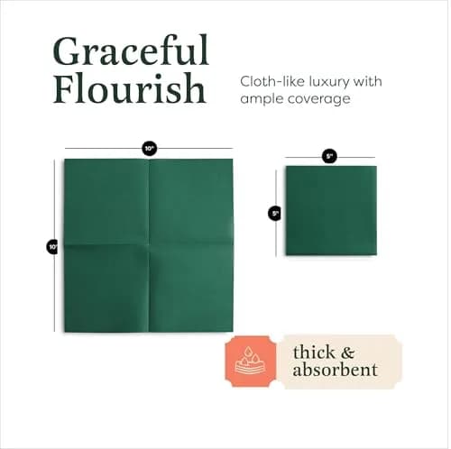BloominGoods Linen-Feel Cocktail Napkins Dark Blue 12.7cm (5" x 5") | 200 Pack Soft & Absorbent thumbnail 3