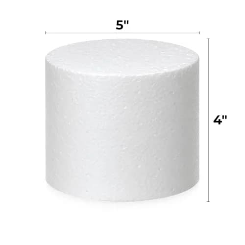 Global Sugar Art 5-Inch Round Cake Dummy Styrofoam 4" High | Perfect for Practice & Display thumbnail 2