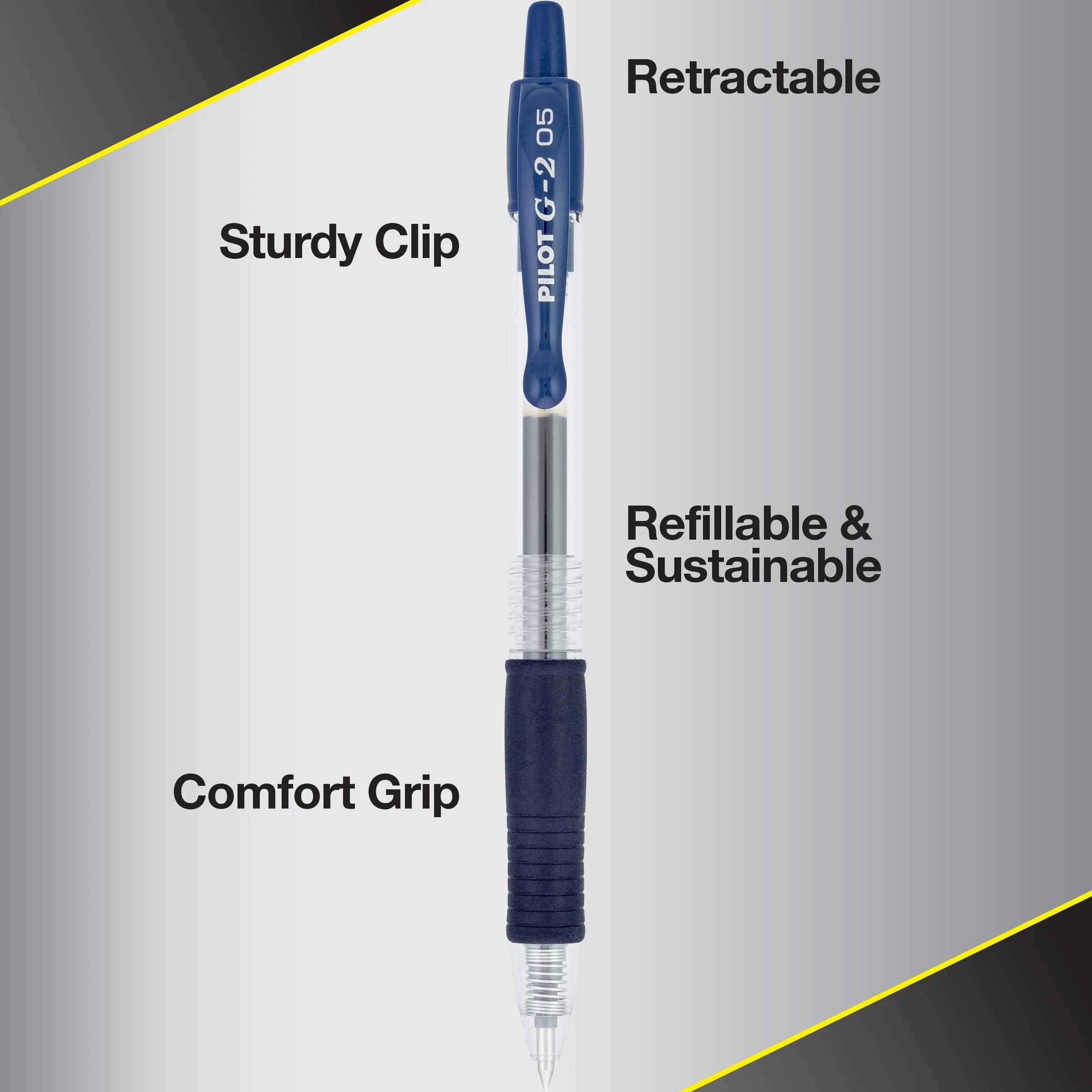 PILOT G2 Premium Gel Roller Pens, Extra Fine 0.5mm, Navy Ink, Pack of 12 - view 4