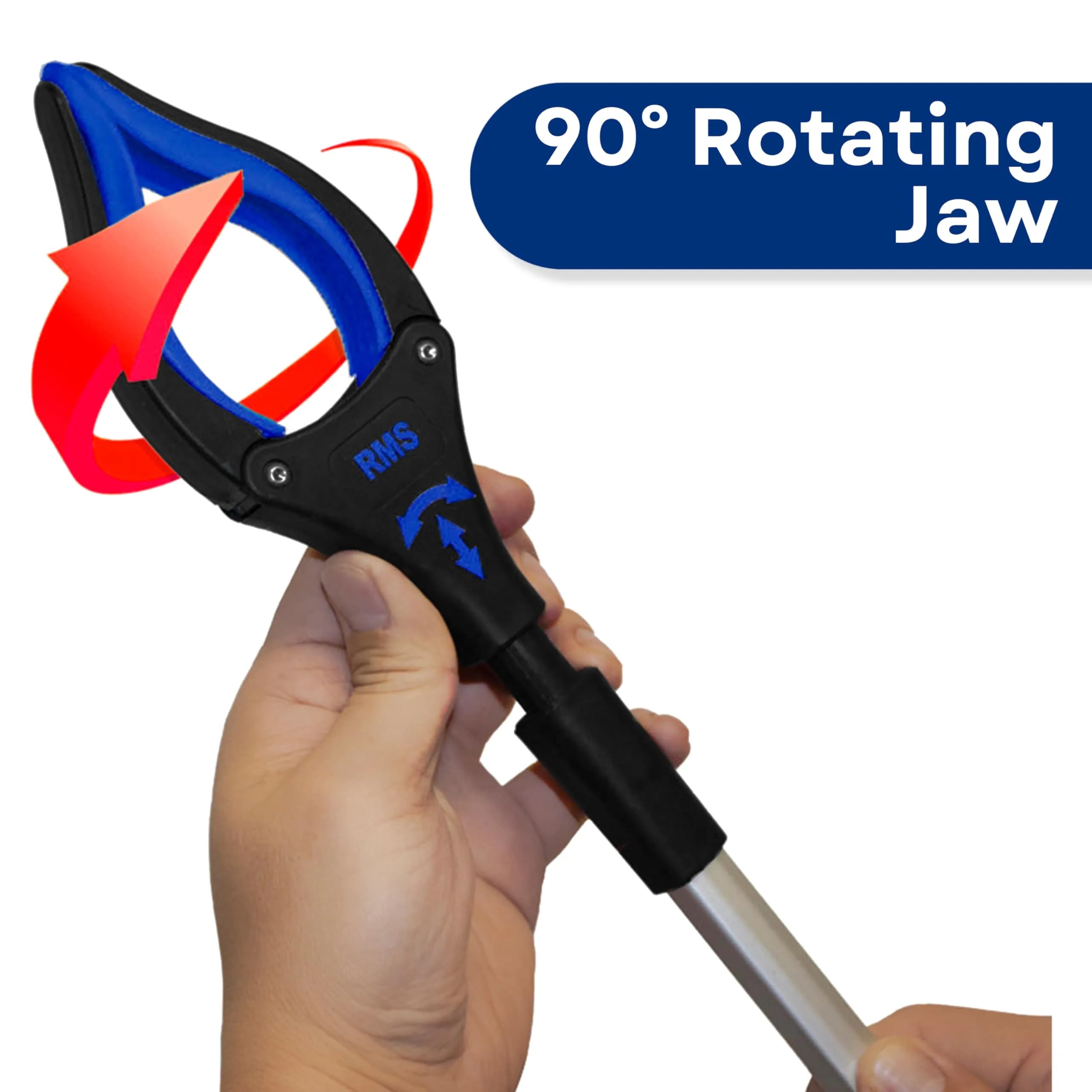 RMS 34 Inch Folding Reacher Grabber - Blue | Mobility Aid for Daily Living - view 8